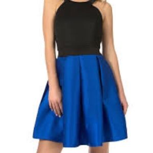 Blue and black homecoming dress